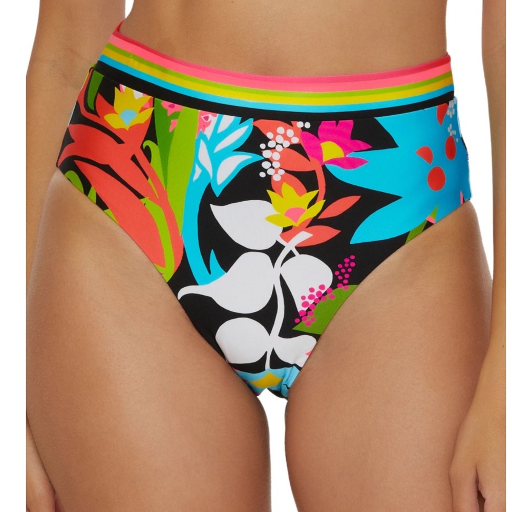 Trina Turk islander reversable High waisted Bikini bottom